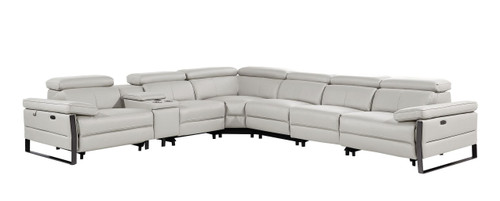 1246 - 7-Piece L-Shaped Modular Power Reclining Sectional With 3 Power Recliners And Power Headrests