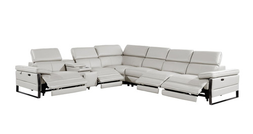 1246 - 7-Piece L-Shaped Modular Power Reclining Sectional With 4 Power Recliners And Power Headrests