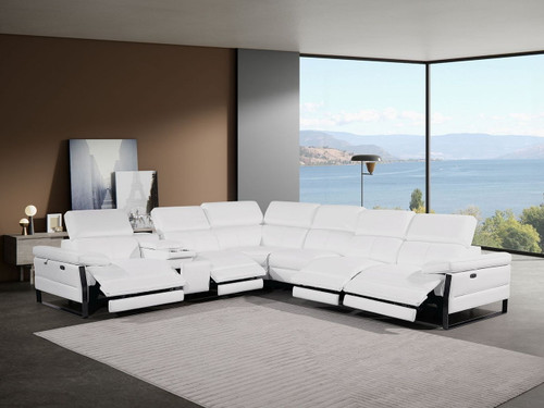 1246 - 7-Piece L-Shaped Modular Power Reclining Sectional With 4 Power Recliners And Power Headrests