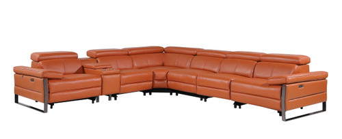 1246 - 7-Piece L-Shaped Modular Power Reclining Sectional With 4 Power Recliners And Power Headrests