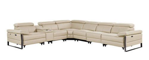 1246 - 7-Piece L-Shaped Modular Power Reclining Sectional With 4 Power Recliners And Power Headrests
