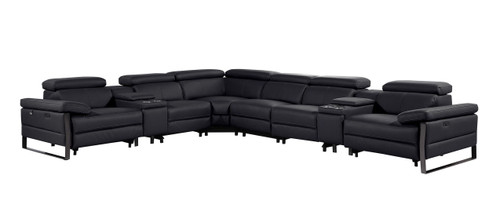 1246 - 8-Piece L-Shaped Modular Power Reclining Sectional With 3 Power Recliners And Power Headrests