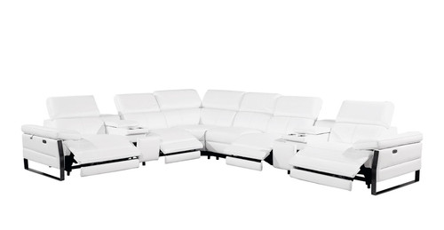 1246 - 8-Piece L-Shaped Modular Power Reclining Sectional With 4 Power Recliners And Power Headrests