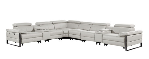1246 - 8-Piece L-Shaped Modular Power Reclining Sectional With 4 Power Recliners And Power Headrests