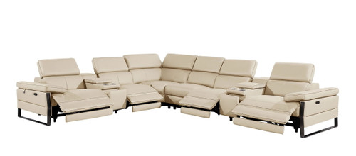 1246 - 8-Piece L-Shaped Modular Power Reclining Sectional With 4 Power Recliners And Power Headrests