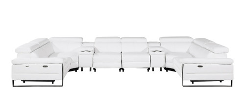 1246 - 8-Piece U-Shaped Modular Power Reclining Sectional With 2 Power Recliners And Power Headrests