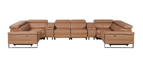 1246 - 8-Piece U-Shaped Modular Power Reclining Sectional With 2 Power Recliners And Power Headrests