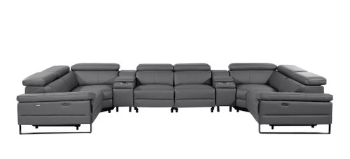 1246 - 8-Piece U-Shaped Modular Power Reclining Sectional With 2 Power Recliners And Power Headrests