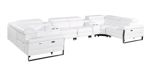 1246 - 8-Piece U-Shaped Modular Power Reclining Sectional With 2 Power Recliners And Power Headrests