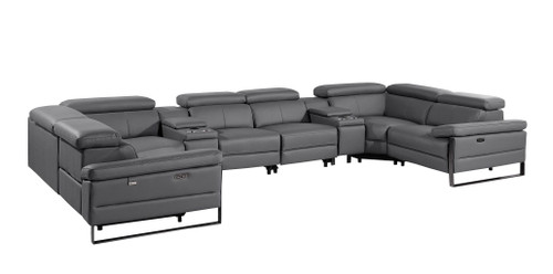 1246 - 8-Piece U-Shaped Modular Power Reclining Sectional With 4 Power Recliners And Power Headrest