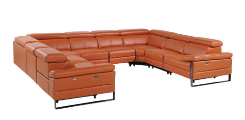 1246 - 8-Piece U-Shaped Modular Power Reclining Sectional With 4 Power Recliners And Power Headrests