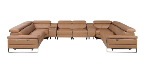 1246 - 10-Piece U-Shaped Modular Power Reclining Sectional With 4 Power Recliners And Power Headrests