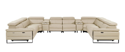 1246 - 10-Piece U-Shaped Modular Power Reclining Sectional With 4 Power Recliners And Power Headrests