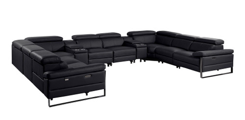 1246 - 10-Piece U-Shaped Modular Power Reclining Sectional With 4 Power Recliners And Power Headrests