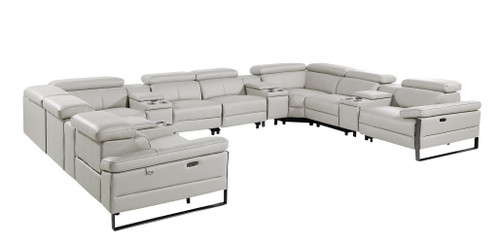 1246 - 12-Piece U-Shaped Modular Power Reclining Sectional With 4 Power Recliners And Power Headrests