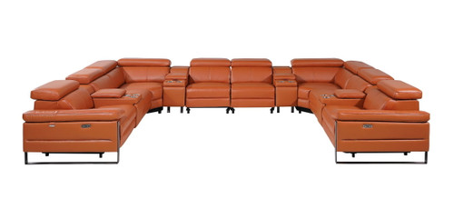 1246 - 12-Piece U-Shaped Modular Power Reclining Sectional With 4 Power Recliners And Power Headrests