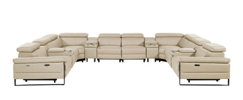 1246 - 12-Piece U-Shaped Modular Power Reclining Sectional With 4 Power Recliners And Power Headrests