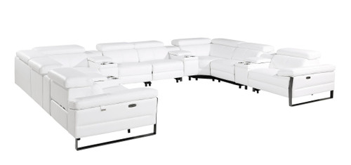 1246 - 12-Piece U-Shaped Modular Power Reclining Sectional With 4 Power Recliners And Power Headrests
