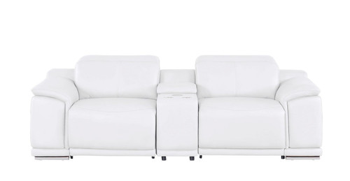 2679 - Genuine Leather Console Loveseat With Dual Power Recliners