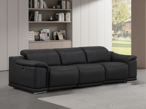 2679 - Genuine Leather Sofa With Dual Power Recliners