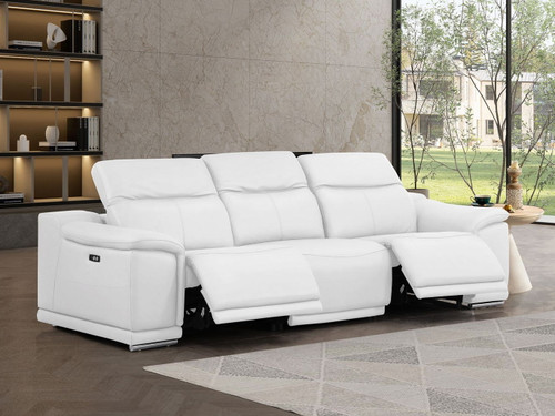 2679 - Genuine Leather Sofa With Dual Power Recliners