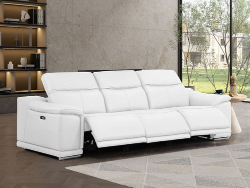 2679 - Genuine Leather Sofa With 3 Power Recliners