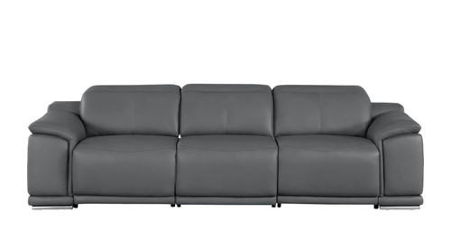 2679 - Genuine Leather Sofa With 3 Power Recliners