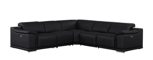 2679 - 5-Piece L-Shaped Power Reclining Sectional In Genuine Leather (3 Recliners)