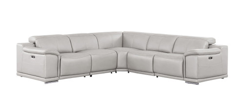 2679 - 5-Piece L-Shaped Power Reclining Sectional In Genuine Leather (3 Recliners)