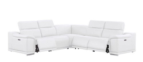 2679 - 5-Piece L-Shaped Power Reclining Sectional In Genuine Leather (3 Recliners)