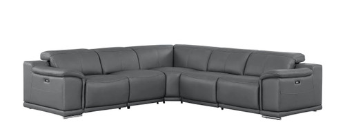 2679 - 5-Piece L-Shaped Power Reclining Sectional In Genuine Leather (3 Recliners)
