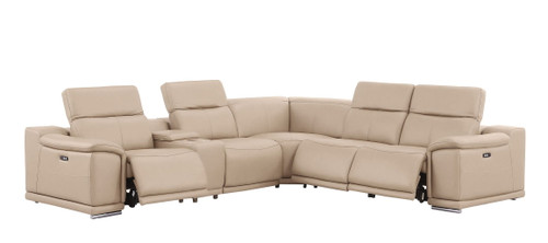 2679 - 6-Piece L-Shaped Power Reclining Sectional In Genuine Leather (3 Recliners)