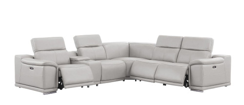 2679 - 6-Piece L-Shaped Power Reclining Sectional In Genuine Leather (3 Recliners)