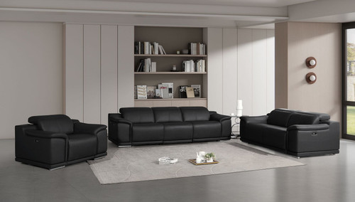 2679 - Power Reclining Sofa, Loveseat & Chair Set In Genuine Leather (5 Recliners)