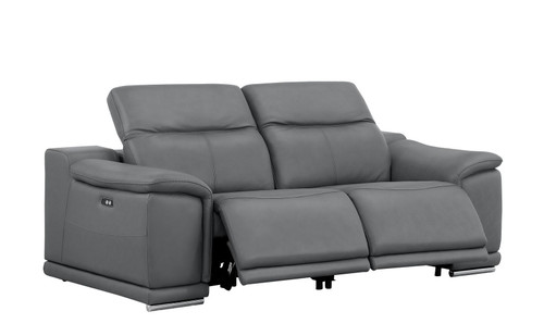 2679 - Power Reclining Sofa, Loveseat & Chair Set In Genuine Leather (5 Recliners)