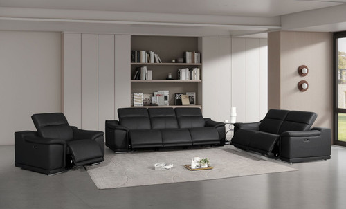 2679 - Power Reclining Sofa, Loveseat & Chair Set In Genuine Leather (6 Recliners)