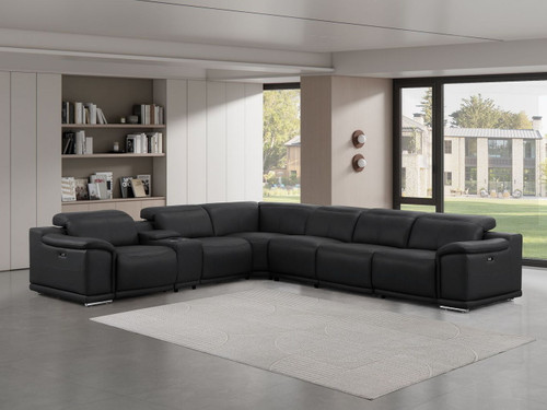 2679 - 7-Piece L-Shaped Power Reclining Sectional In Genuine Leather (3 Recliners)