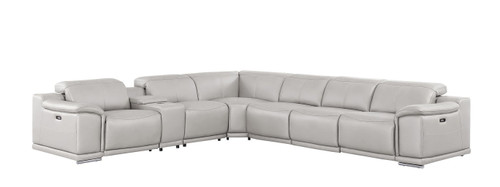 2679 - 7-Piece L-Shaped Power Reclining Sectional In Genuine Leather (3 Recliners)