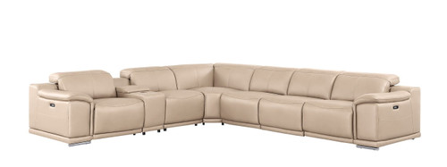 2679 - 7-Piece L-Shaped Power Reclining Sectional In Genuine Leather (3 Recliners)