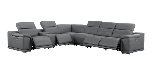 2679 - 7-Piece L-Shaped Power Reclining Sectional In Genuine Leather (4 Recliners)