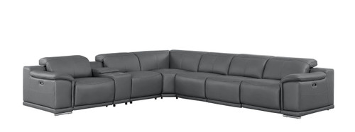 2679 - 7-Piece L-Shaped Power Reclining Sectional In Genuine Leather (4 Recliners)