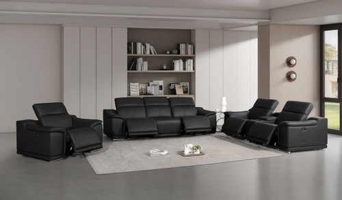 2679 - Power Reclining Sofa, Console Loveseat & Chair Set In Genuine Leather (5 Recliners)