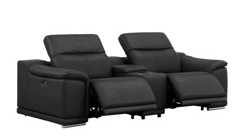 2679 - Power Reclining Sofa, Console Loveseat & Chair Set In Genuine Leather (5 Recliners)