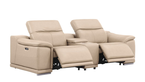 2679 - Power Reclining Sofa, Console Loveseat & Chair Set In Genuine Leather (6 Recliners)