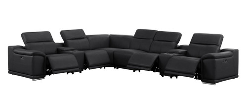 2679 - 8-Piece L-Shaped Power Reclining Sectional In Genuine Leather (4 Recliners)