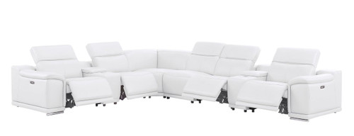2679 - 8-Piece L-Shaped Power Reclining Sectional In Genuine Leather (4 Recliners)