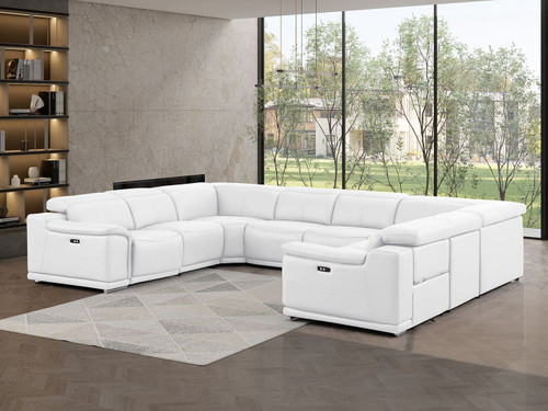 2679 - 8-Piece U-Shaped Power Reclining Sectional In Genuine Leather (4 Recliner)