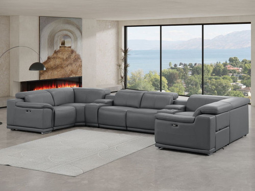 2679 - 8-Piece U-Shaped Power Reclining Sectional In Genuine Leather (4 Recliner)