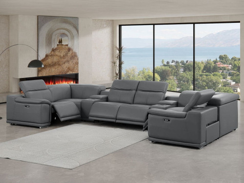 2679 - 8-Piece U-Shaped Power Reclining Sectional In Genuine Leather (4 Recliner)