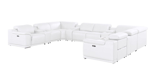 2679 - 12-Piece U-Shaped Power Reclining Sectional In Genuine Leather (4 Recliners)
